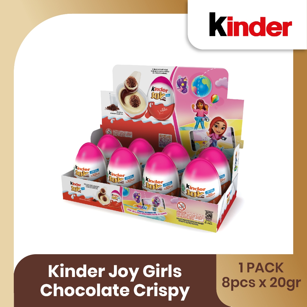 

Kinder Joy Girls Chocolate Crispy 20gr Isi 8pcs