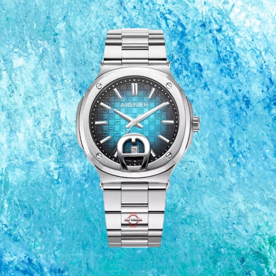 Aigner Taviano 2 AGW.241010 Ice Blue Stainlessteal Jam Tangan Pria