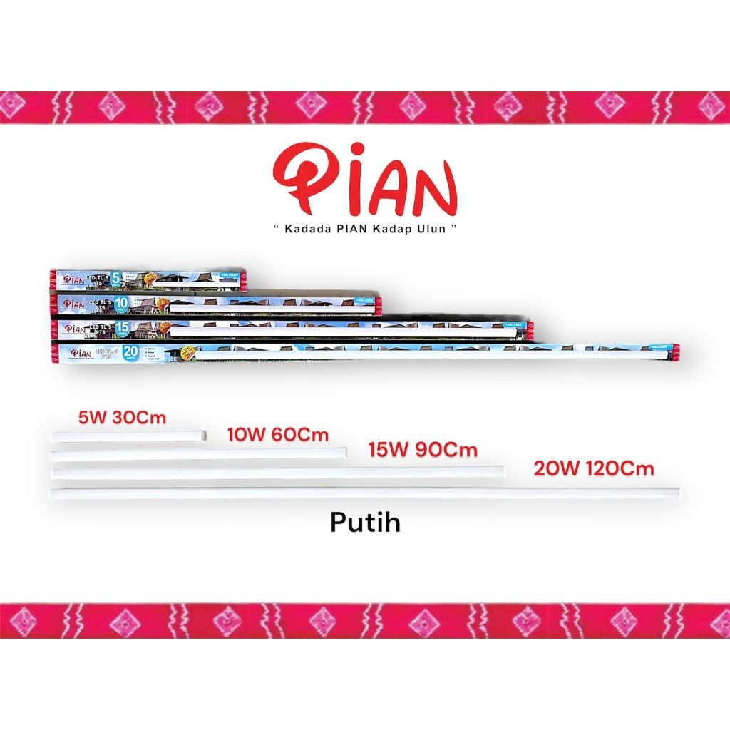 PIAN Lampu TL T5 5 Watt 10 Watt 15 Watt 20 Watt