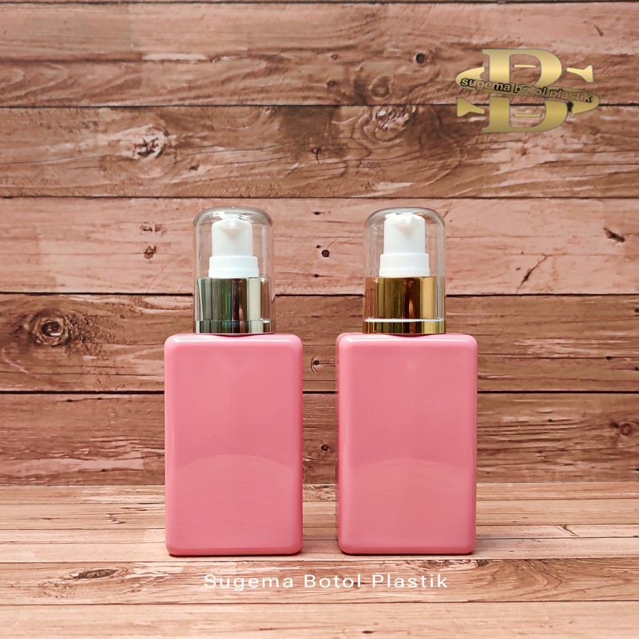 Botol Pump Treatment 100ml Kotak Pink / Botol 100 Ml Plastik Pet Tebal