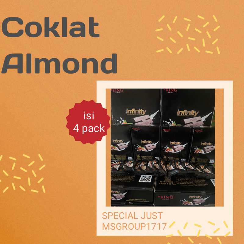 

COKELAT BATANG ALMOND ISI 80PCS PREMIUM/COKLAT ALMOND / COKELAT BATANG PREMIUM TOPPING ALMOND