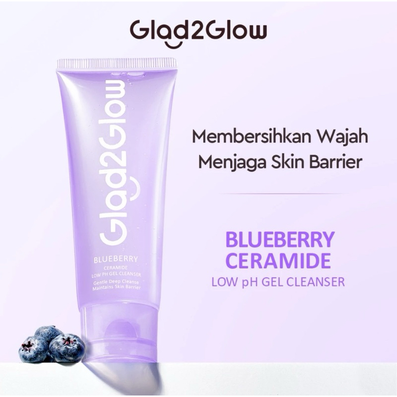 GLAD2GLOW FACE WASH BLUEBERRY GLAD2GLOW SABUN WAJAH SABUN CUCI MUKA BLUEBERRY GLAD2GLOW