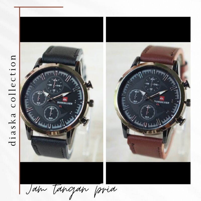 Jam Tangan Pria Quicksilver Kulit PU Leather