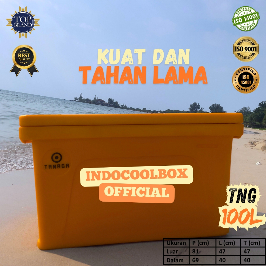 Cooler Box Tanaga 100 Liter Termos Es Kotak Tempat Es Batu Daging Ikan Frozen Food Coolbox Ice Box