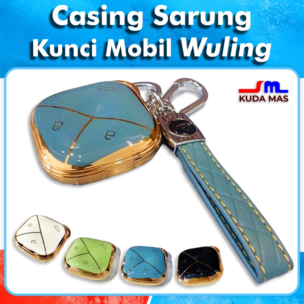 Cover/Casing Kunci/Sarung Pelindung kunci mobil wuling mini air ev - Mini Ev Black