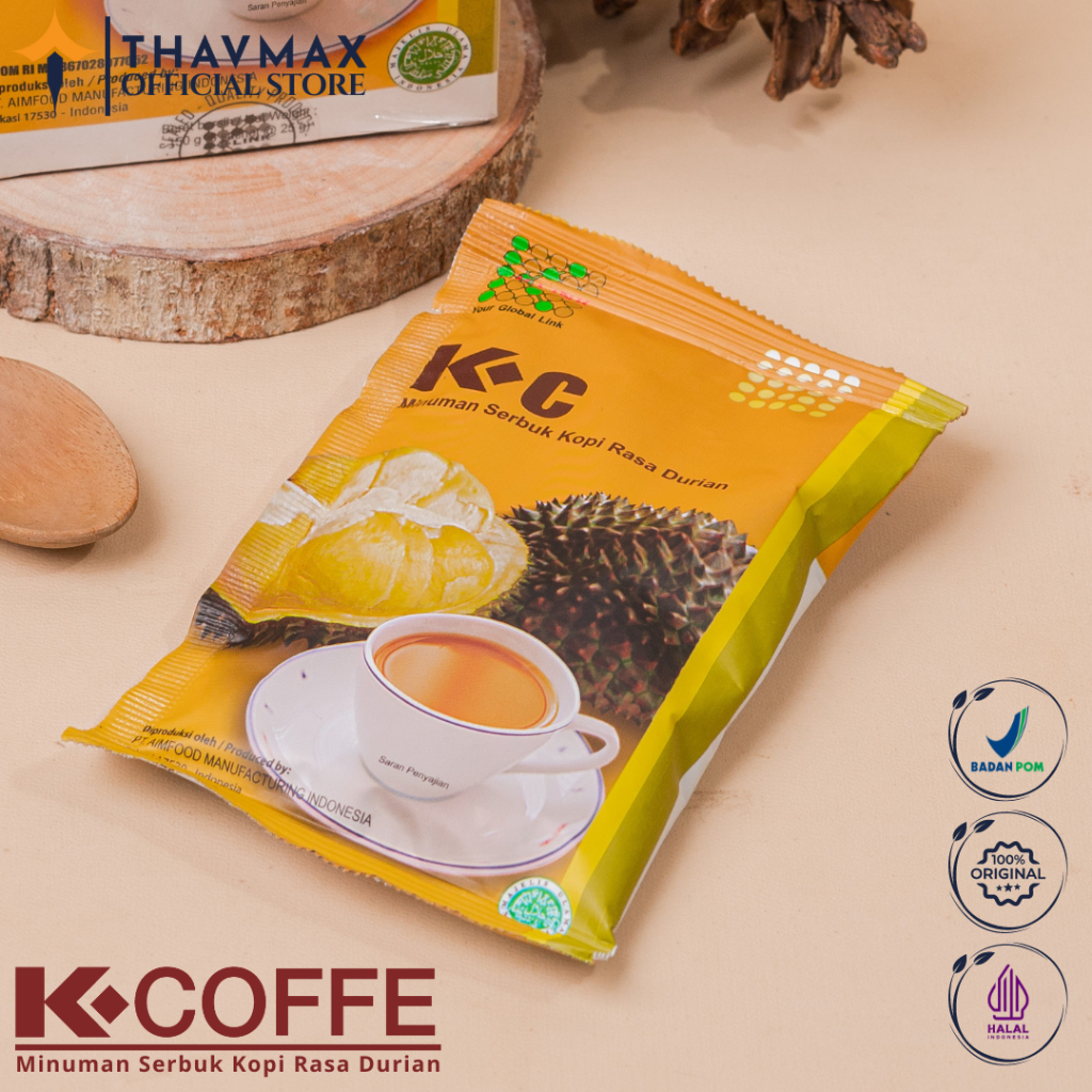 

K - Coffee Durian Sachet | Kopi Durian K Link | K - C Minuman Serbuk Kopi Rasa Durian