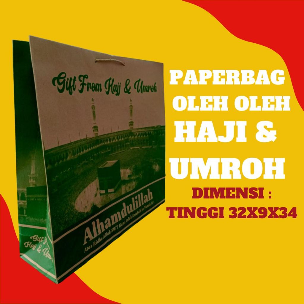 

Paperbag paperbag taskertas tas kertas oleh oleh haji umroh besar tas souvenir umroh / tinggi 32 x 34 x9