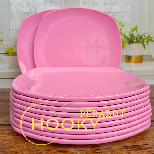 Piring nasi goreng piring saji melmain kotak 9 inch piring kotak datar tebal