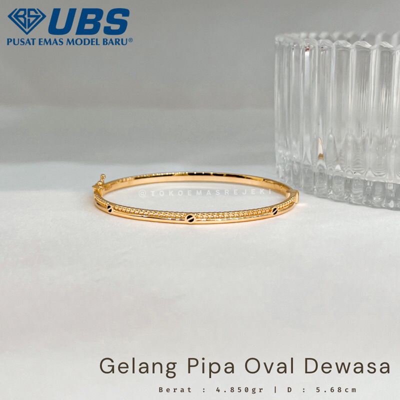 Gelang Pipa Oval Dewasa Variasi Cartier Hitam