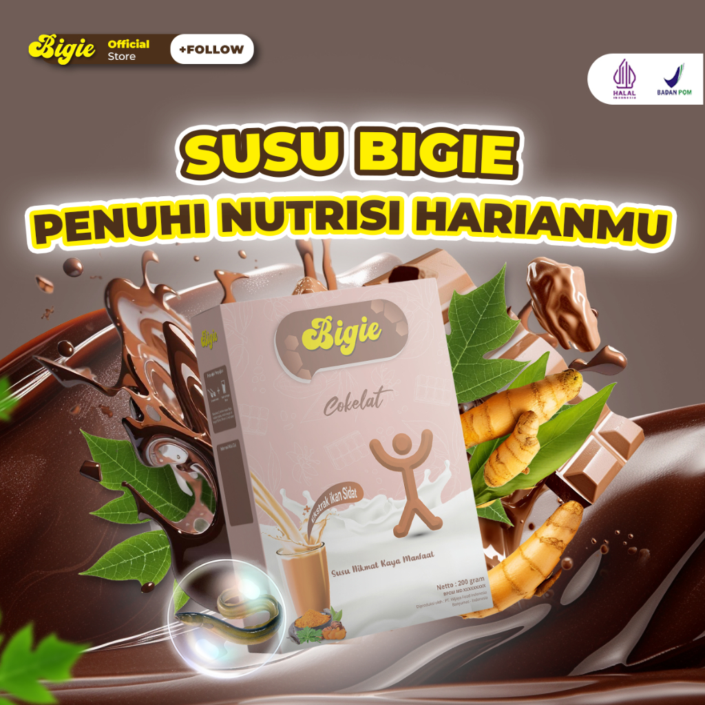 

BIGIE Susu Penggemuk Badan Rasa Cokelat Penambah Berat Badan Ideal BPOM