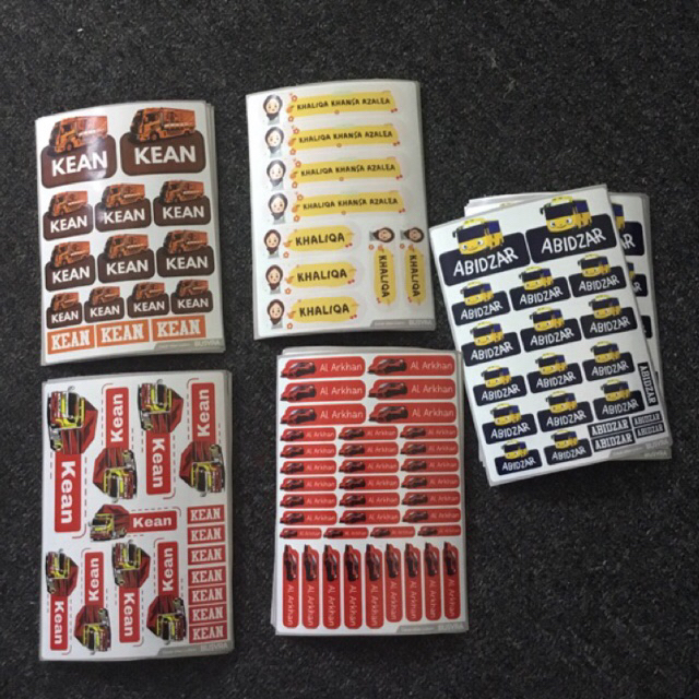 

450pcs Stiker Nama Anak Vinyl custom