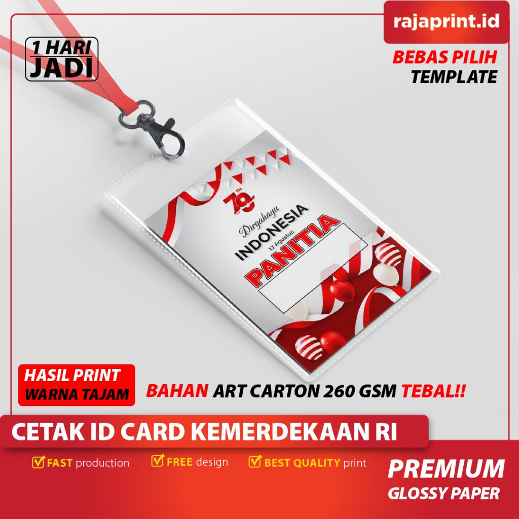 

NAMETAG SAJA PANITIA 17 AGUSTUS LOMBA KEMERDEKAAN AGUSTUSAN TALI LANYARD PLASTIK NAMETAG TANDA PENGENAL