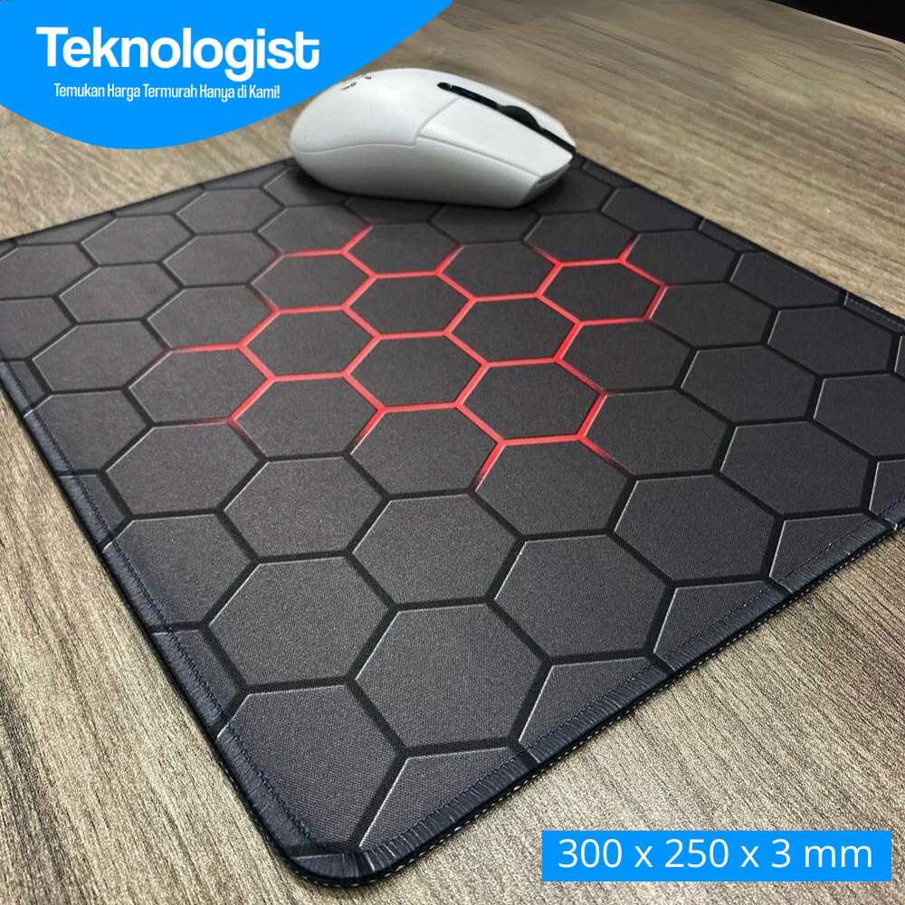 Mouse Pad Alas Mouse Sqaure Shape Honeycomb Laser Design