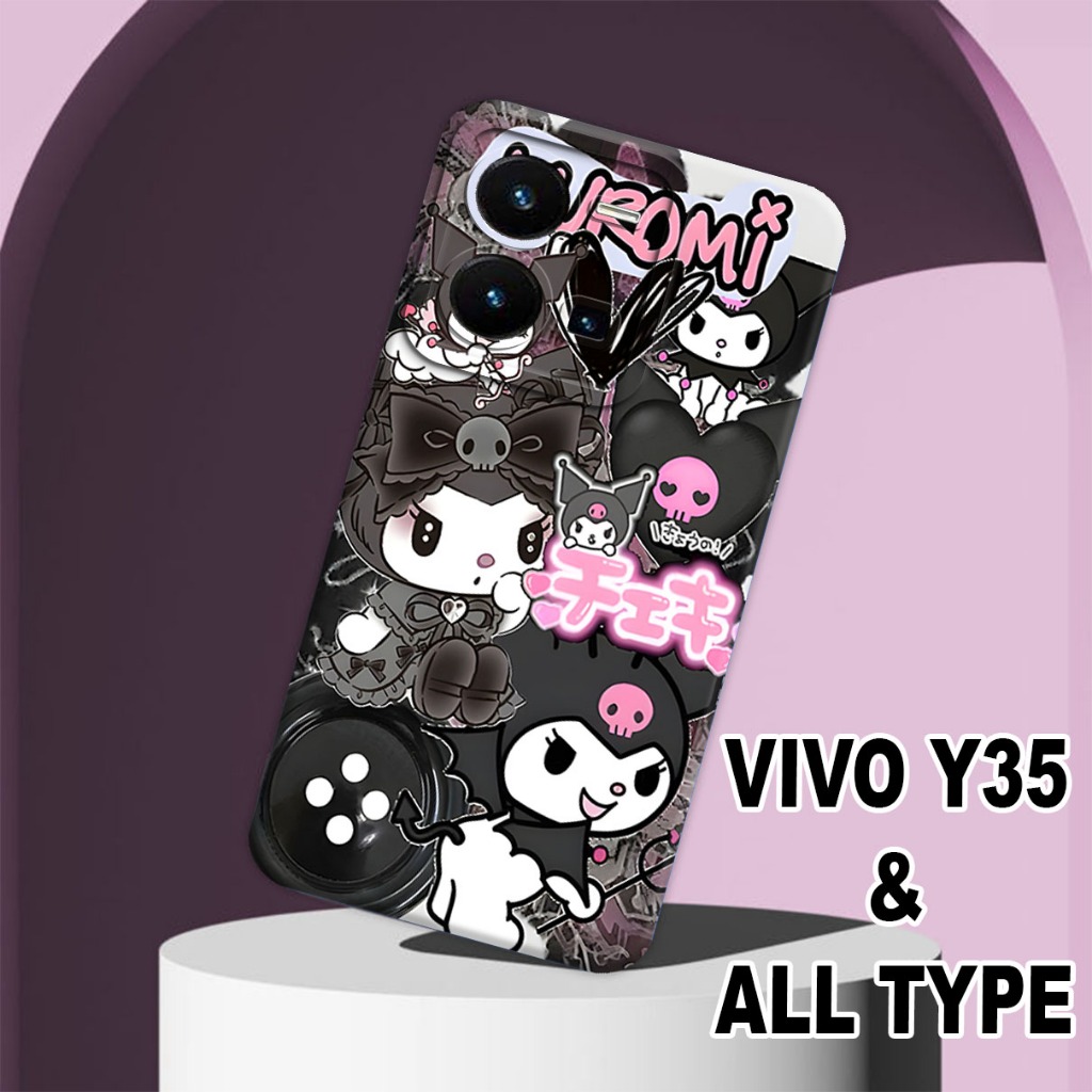 (GC25) Softcase karet Hp VIVO Y35 / Case Kuromi / Case VIVO Y35 Silikon Tpu Pro Camera / Kesing VIVO