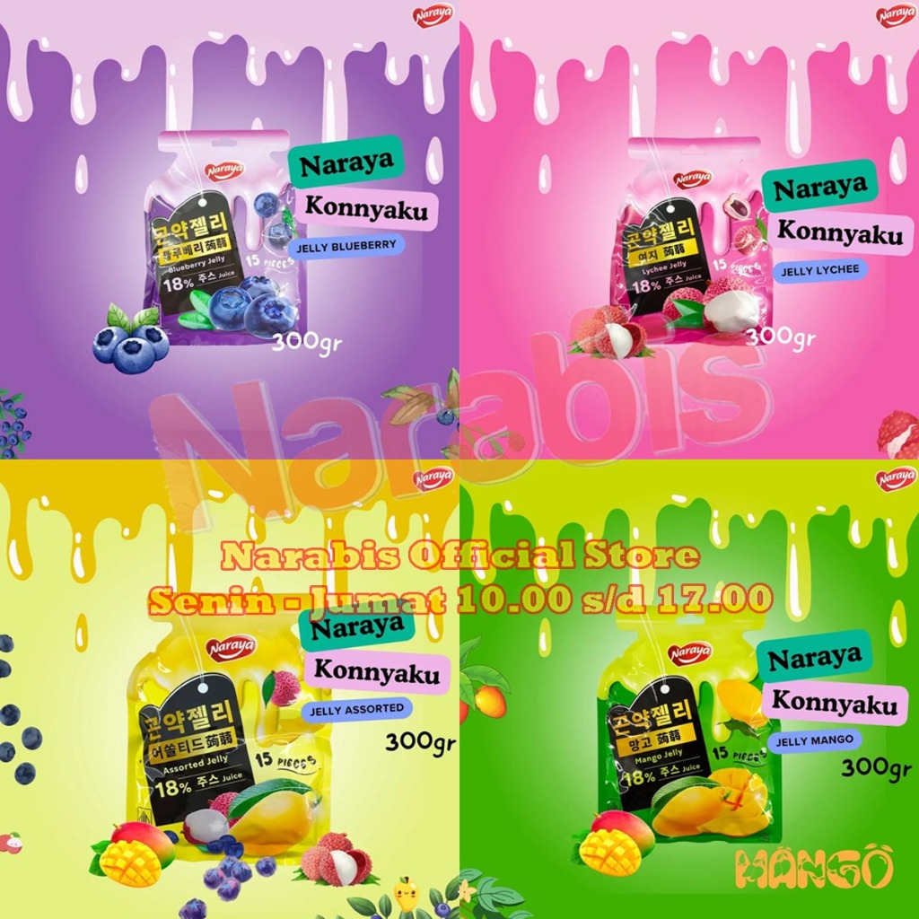 

Naraya Konnyaku Jelly 300Gr Isi 15 pcs