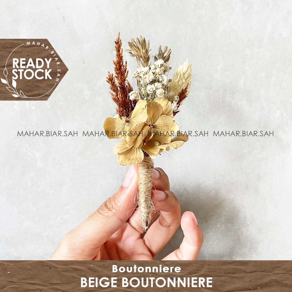 RS Beige Boutonniere Groomsman / Wedding / Bros Jas