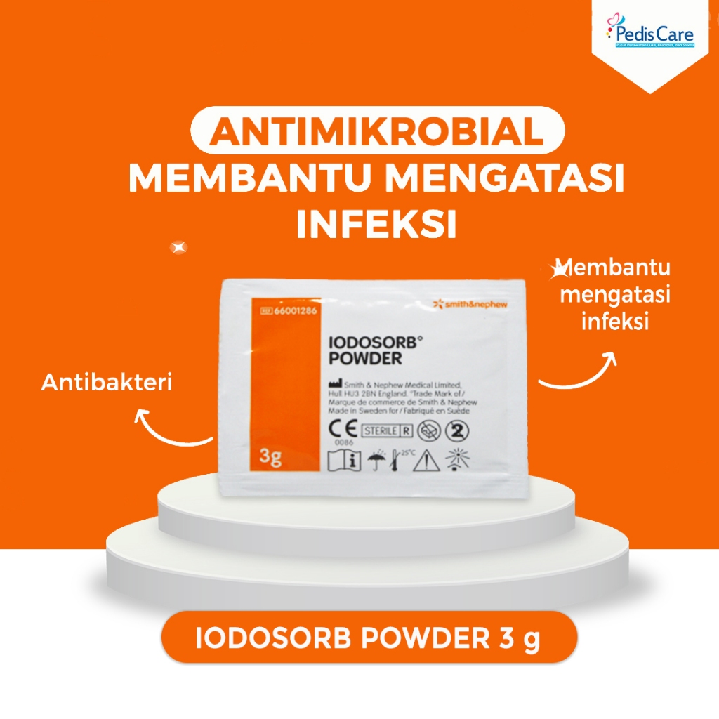 IODOSORB POWDER 3gr original murah|Cadexomer iodine | dressing luka berbentuk bubuk | serbuk ajaib
