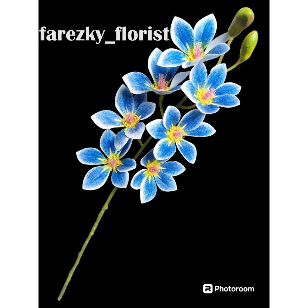 Bunga Anggrek cymbidium cabang 7 /  bunga anggrek latek premium / anggrek tiruan / anggrek plastik /