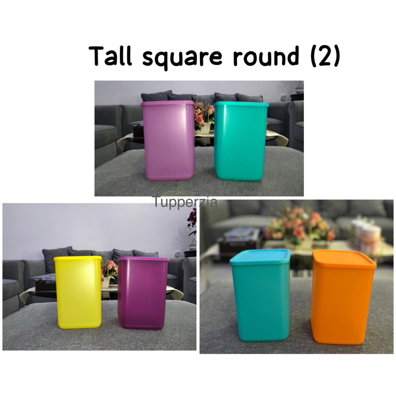 Tall Square Round (2) Tupperware