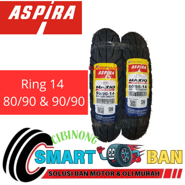 Ban Aspira Depan Belakang Motor Vario, Mio, Beat 80/90 & 90/90 Ring 14