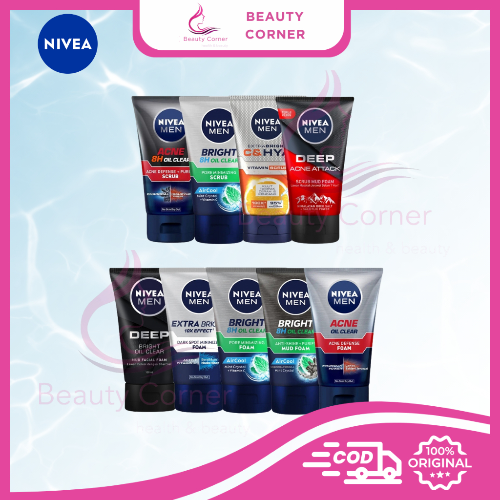 Nivea Men Facial Foam/Scrub (50ml/100ml)