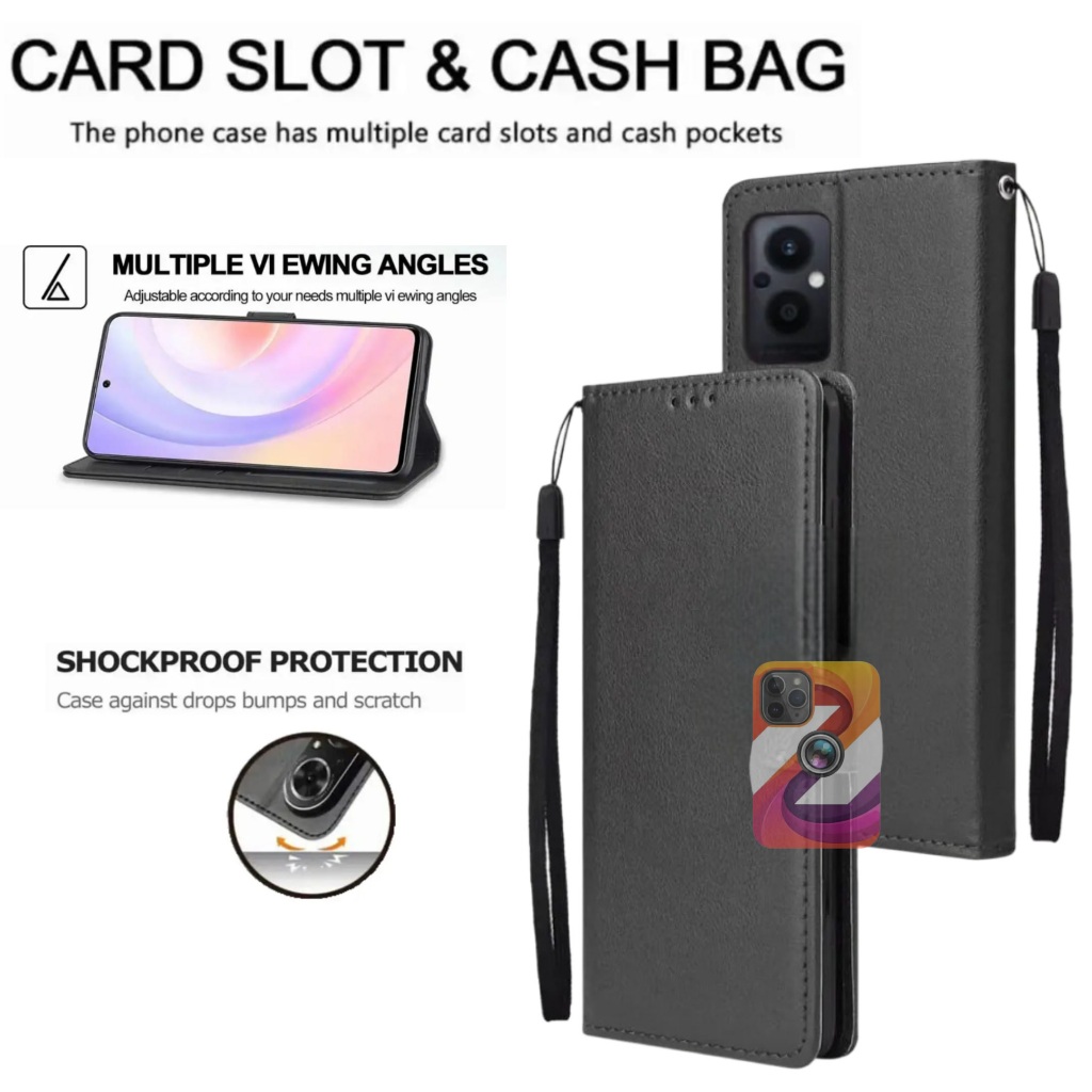 Flip cover leather case dompet kulit Oppo Reno 7 4G 7 5G 7 Z 5G 8 4G 8 Z 5G case dompet