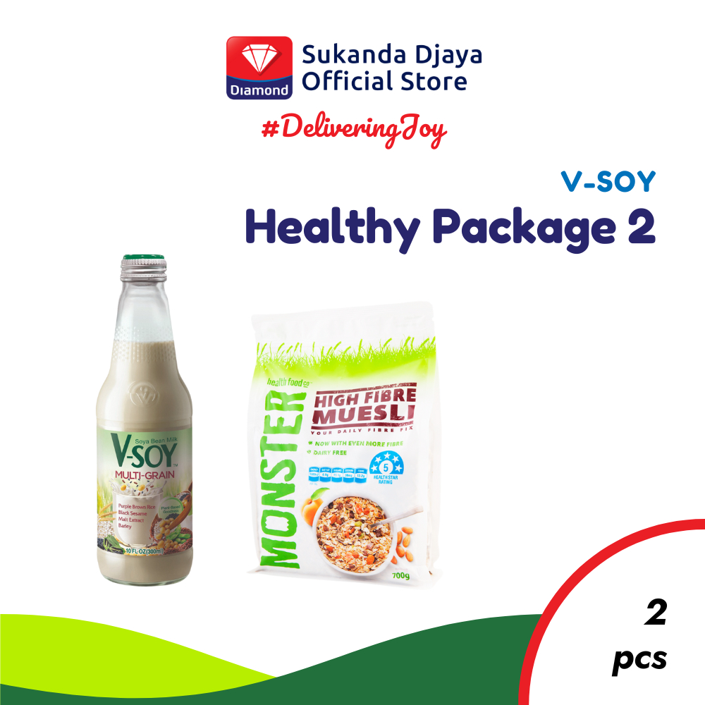

V-Soy Multi Grain 300 ml + Monster Muesli Hi Fibre 700 gr Healthy Package 2