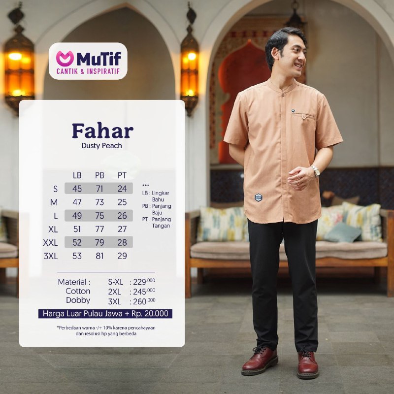 (COD) KOKO PRIA MUTIF MAN FAHAR DUSTY PEACH || KOKO DEWASA PRIA ORIGINAL MUTIF