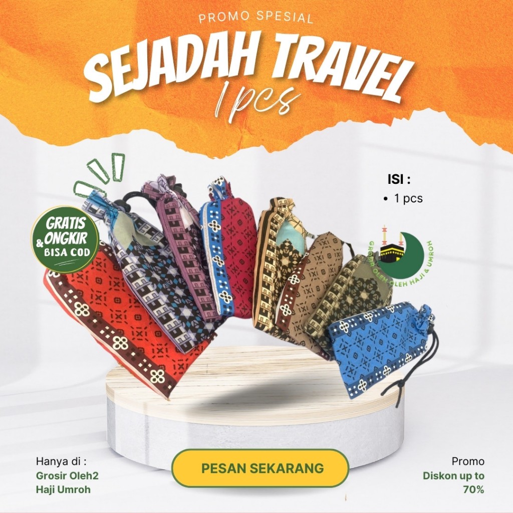 Sajadah Tas Dompet Bunga Kecil MULTICOLOUR /pcs Sajadah Turki Tipis Travel Traveling Oleh Oleh Haji 