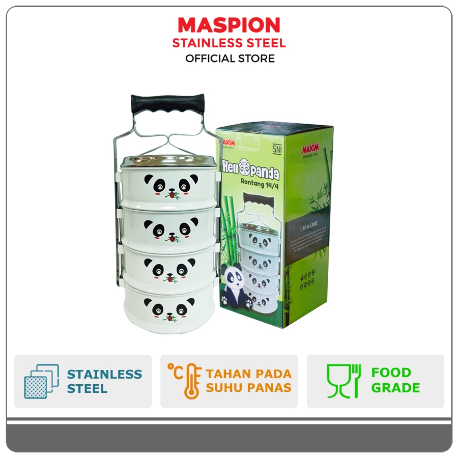 Maspion Rantang Susun Stainless Steel Hello Panda 14 cm/4 Susun