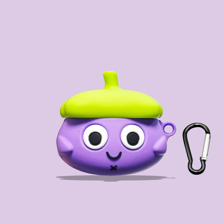 Case WM02 Baseus Encok Earphone Silikon Karakter Kartun WM02 Kode 25 - Terong