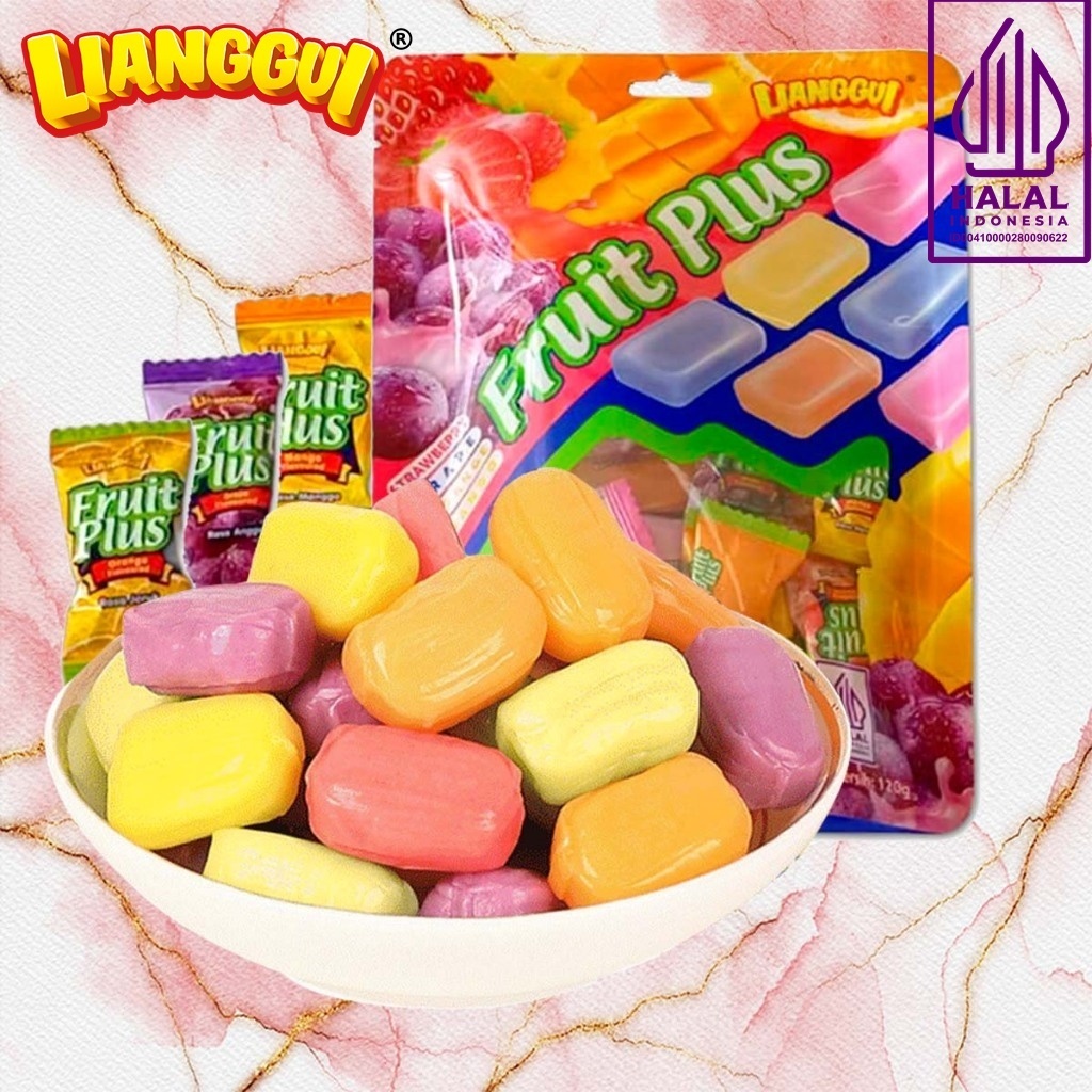 

[HALAL] LIANGGUI PERMEN LUNAK ANEKA RASA BUAH FRUIT PLUS RASA BUAH ANGGUR MANGGA JERUK STRAWBERRY