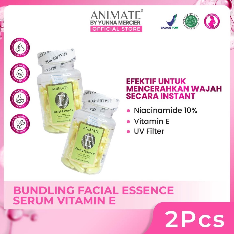 Animate Bundling Facial Essence Serum Vitamin E  2 Pcs m D5O2