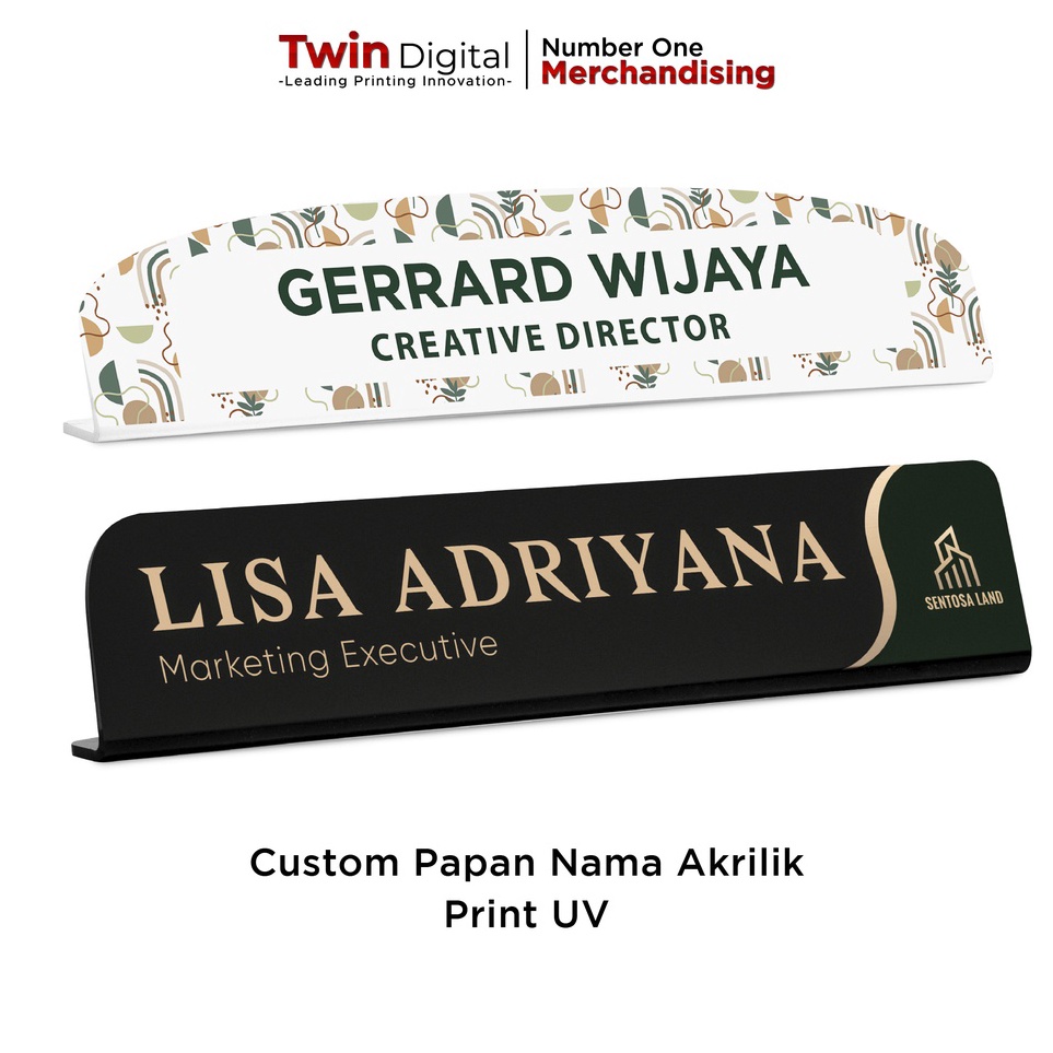 

KODE B97X Twindigital Custom Papan Nama Meja Eksklusif Akrilik Desk Name Plate Acrylic Print UV