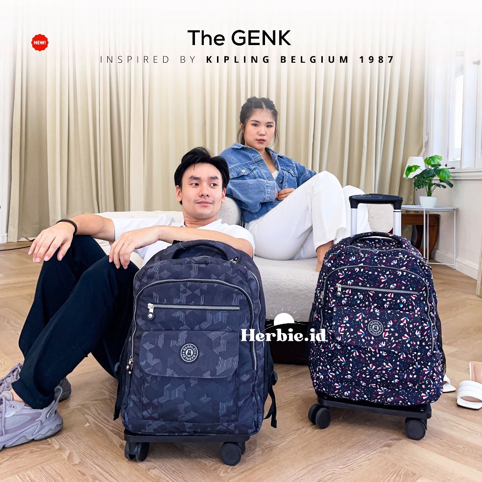 KODE Q56O THE GENK TAS RANSEL TROLI LIPAT BARLEY THE GENK BELGIUM BAHAN PARASUT ANTI AIR RODA 4 TROL