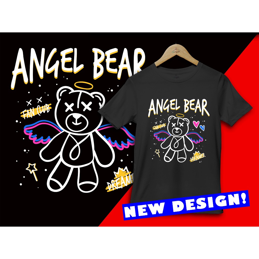 TD003 KAOS T-SHIRT TEDDY BEAR STREET WEAR ANGEL BEAR
