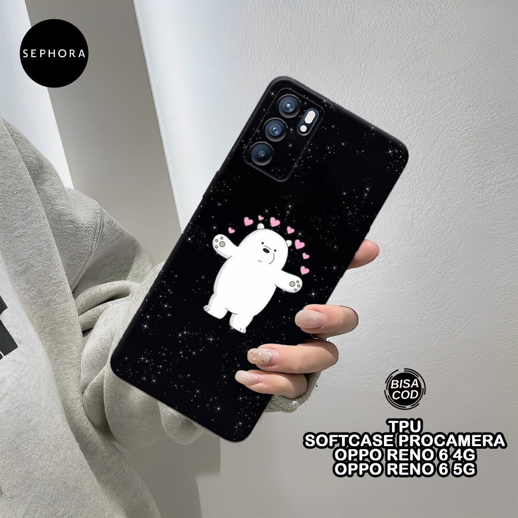 Softcase Oppo Reno 6 Terbaru - Fashion Case Bear - Case Oppo Reno 6 - Case Pro Camera - Casing Oppo 