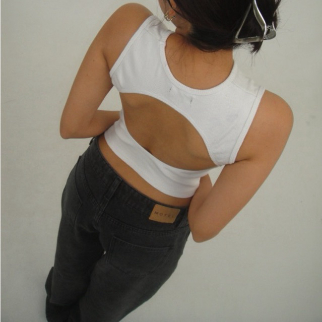 KAOS TANK TOP BACKLESS WHITE