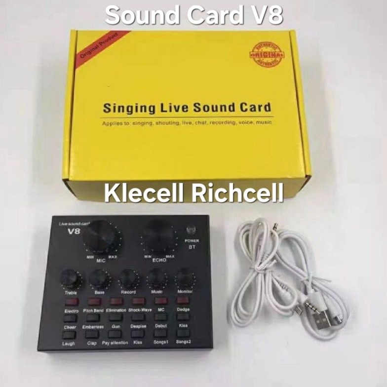 Soundcard V8 Bluetooth Live Mixer Broadcast Audio Fullset t P4P9