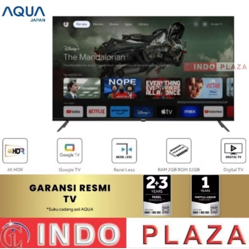 TV AQUA 50 Inch 4K HDR DIGITAL GOOGLE TV AQT50K800UX