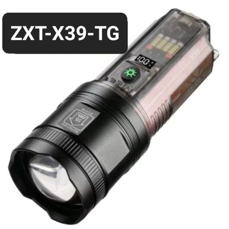 (ORIGINAL)Senter ZXT-X39 Senter Transparan Zoom in out Superterang 1000m