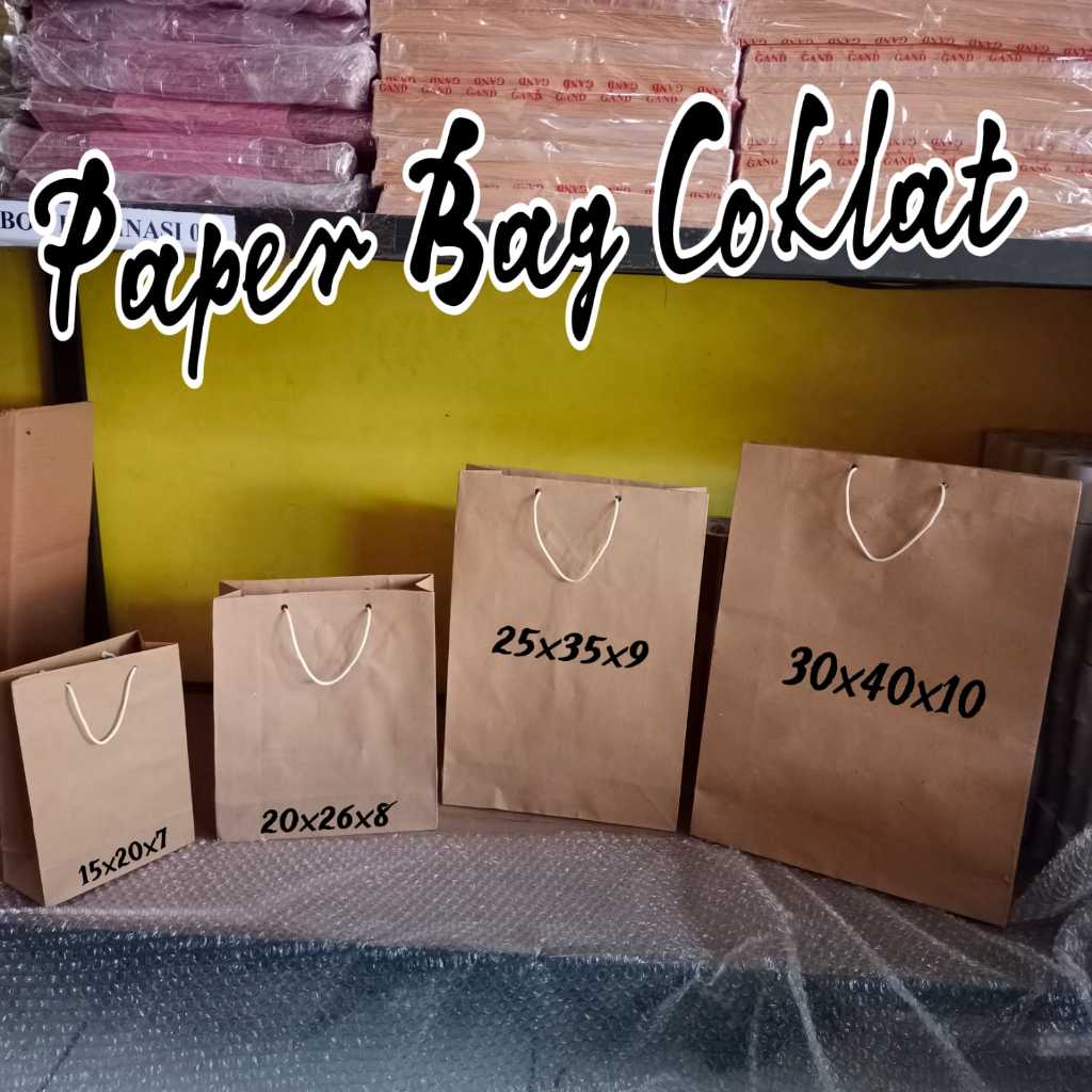 

( 12 Pcs ) TAS KERTAS PAPER BAG COKLAT POLOS