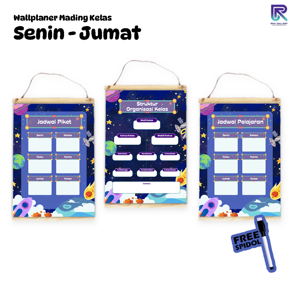 

RHA GALLERY Poster Sekolah Bundling Poster Struktur Kelas Jadwal Piket Jadwal Pelajaran Astronout