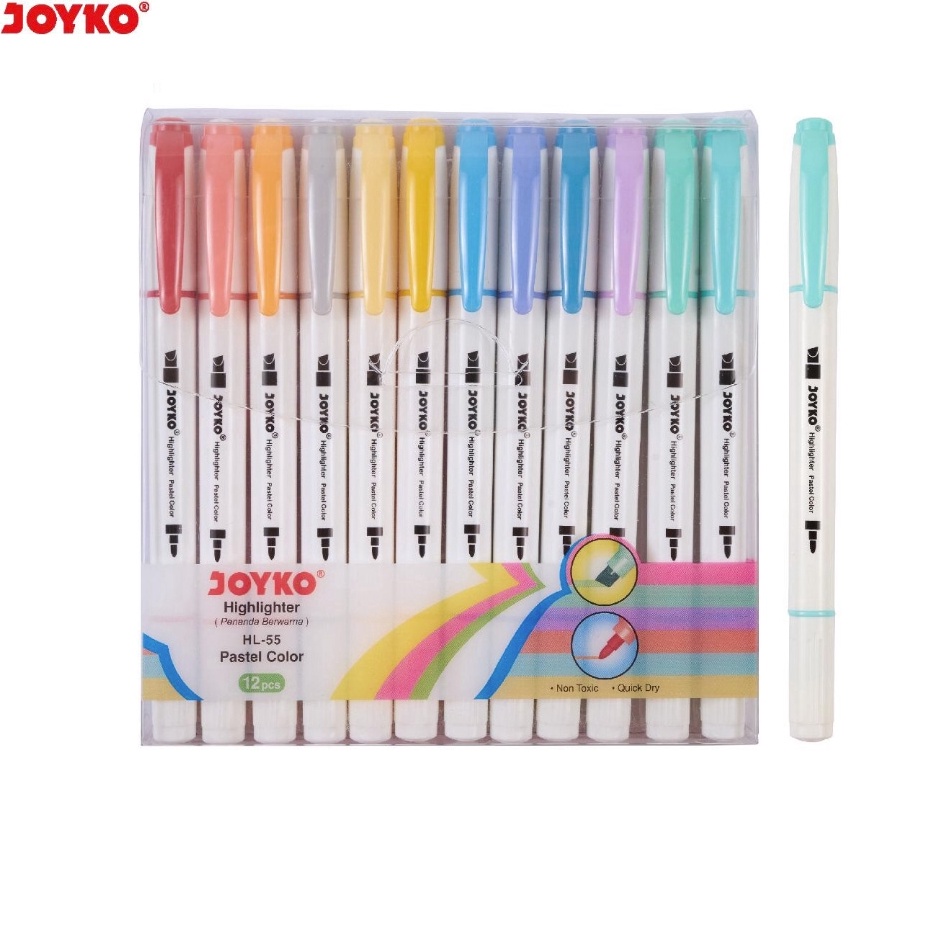 

KODE G37P Joyko Highlighter Set 12 Pastel Color HL55