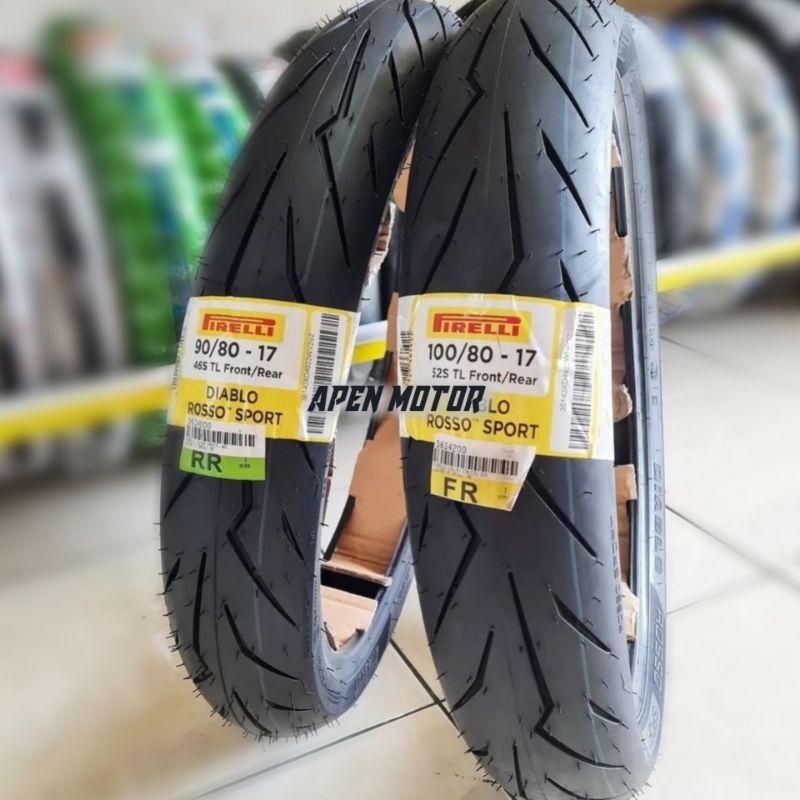 1 Set Pirelli Diablo Rosso Sport Ukuran 90/80-17 & 100/80-17