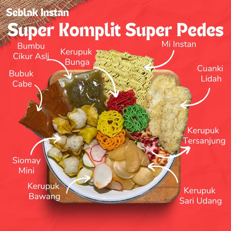 

Seblak Instan Super Komplit Super Pedes Dengan Bumbu Kencur Asli