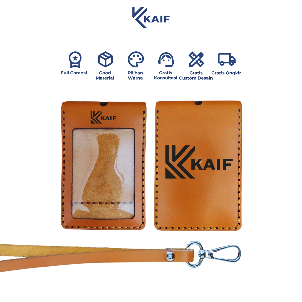 

Kaif Nametag Id Card Holder Kulit Asli Flip
