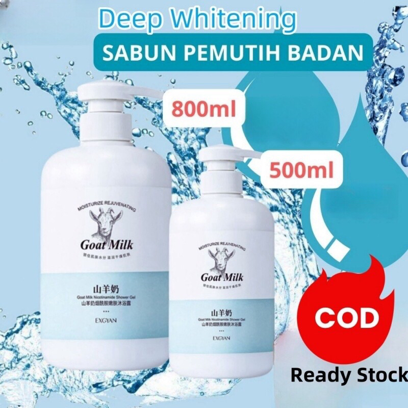 Goat Milk Sabun Cair Susu Kambing Domba Korea Pemutih Kulit Seluruh Tubuh 500g & 800g