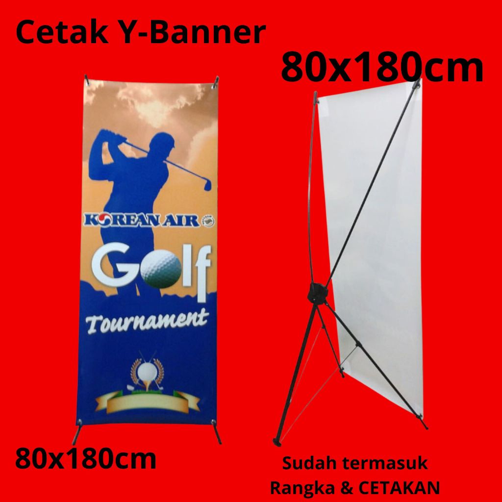 

kln CETAK BANNER/STAND BANNER SUDAH TERMASUK RANGKA KAKIAN 80X180