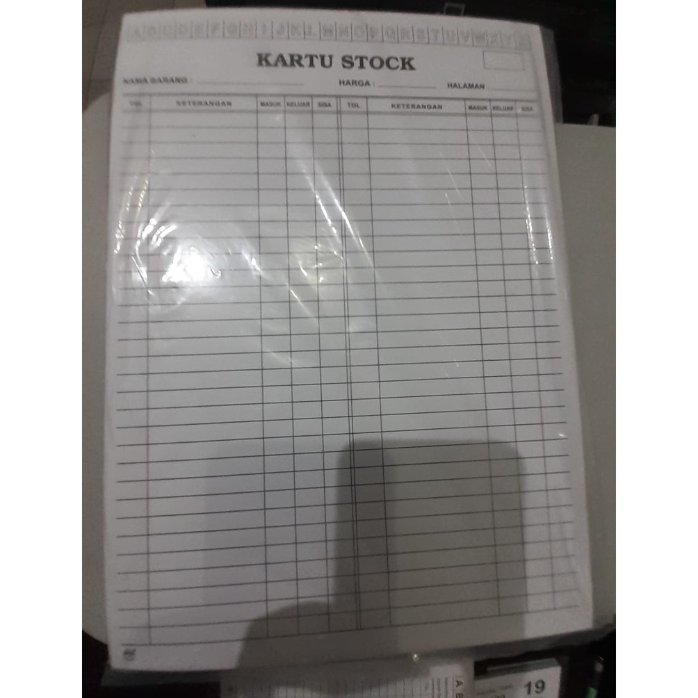 

KODE P57N Kartu Stok Besar putih abjad berdiri 1 lbr